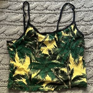 Summer palm print crop top